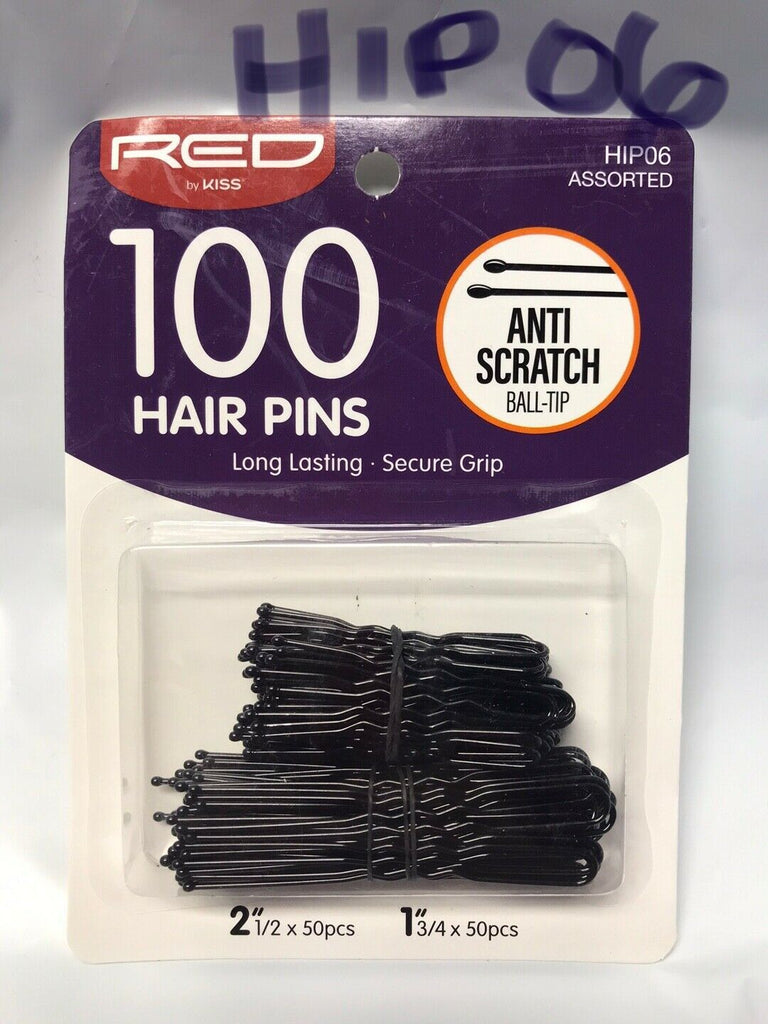 Red kiss hair pins