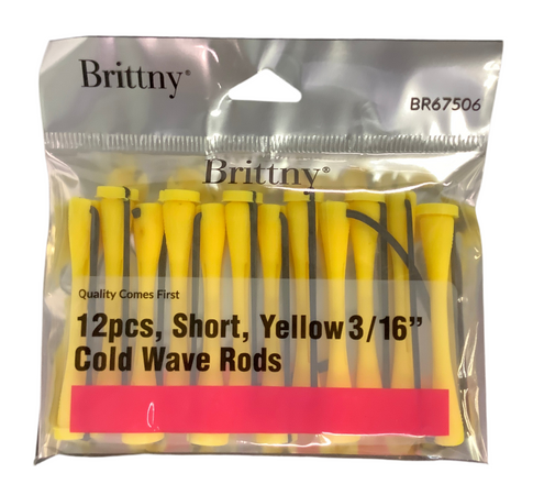 Brittny 12pcs short yellow 3/16” cold wave rods
