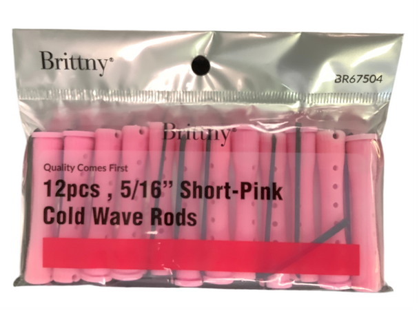 Brittny 12pcs 5/16” short pink cold wave rods
