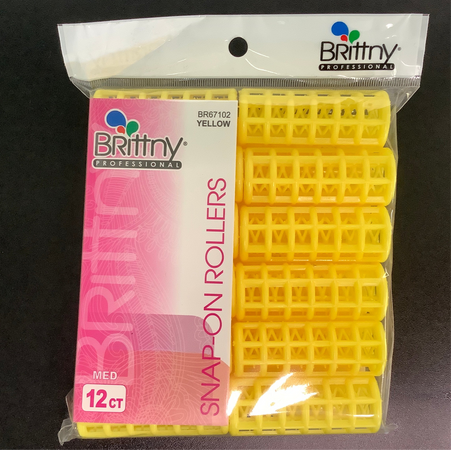 Brittny snap on rollers 12ct medium yellow