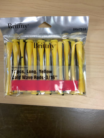 Brittny 12pcs long yellow cold wave rods 3/16”