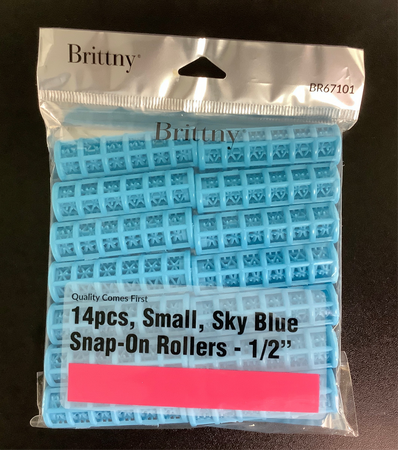 Brittny 14pcs small sky blue snap on rollers 1/2”