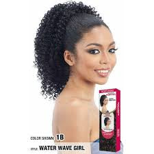 Model model draw string ponytail water wave girl