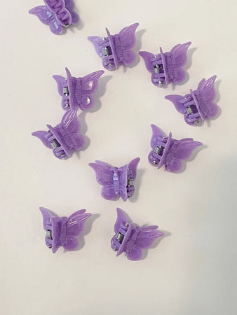 Purple collection small butterfly clips