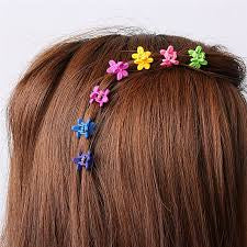 New color band small flower clips