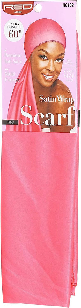 Red kiss satin wrap scarf (luxury)