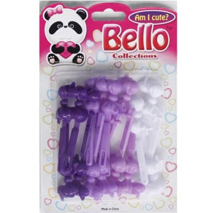 Bello Collection 4 style mix jumbo Barrettes purple mix