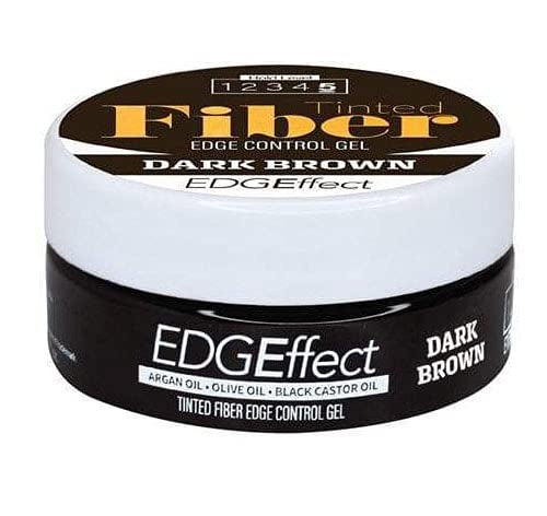 Dark brown tinted fiber edge control 3.38 fl oz