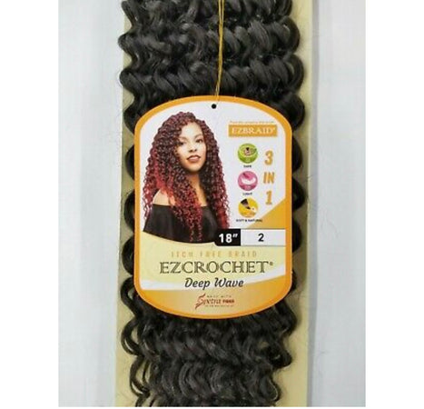 EZ CROCHET Deep Wave Crochet Braiding Hair Spectra 18"
